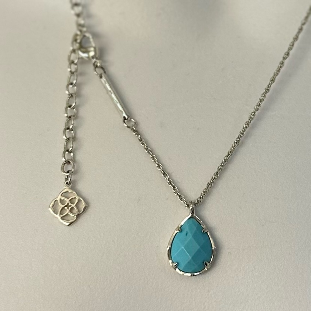 Kendra Scott Kiri Turquoise Necklace w/ Sterling Sliver Chain